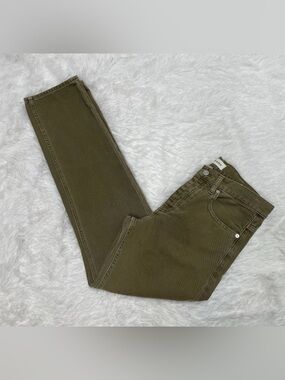 Frame The Straight Jeans Women’s Size 29 Olive Green Button Fly Designer Denim